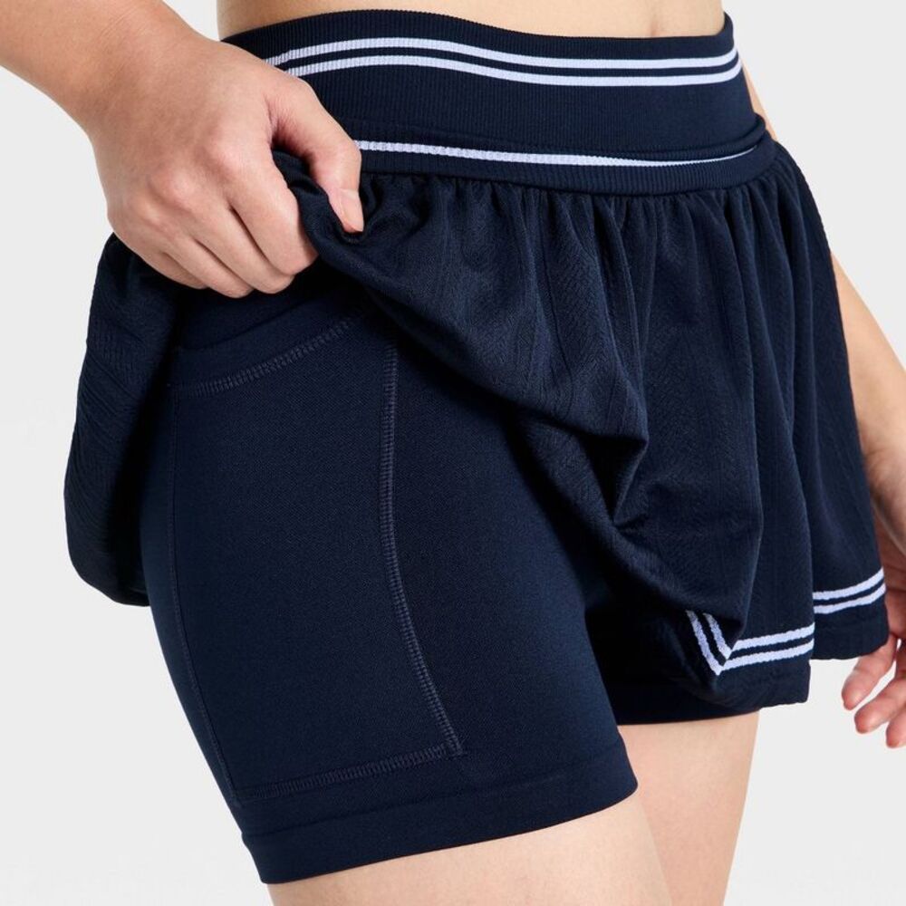 all in motion Navy Blue Athletic Skort with White Stripe Detail - Picture 4 of 4